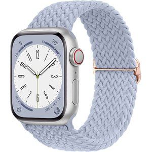 NEW Light Blue Adjustable Braided Solo Loop For Apple Watch